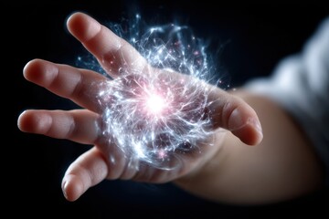 Poster - Creating energy with a hand reaching out in a dark setting