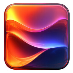Poster - Luminous Waves Abstract Flowing Gradient Art Colorful Modern Design Liquid Texture Neon Glow on transparent background