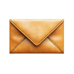Poster - Brown Leather Envelope Mail Communication Stationery Message Business Craft Element on transparent background