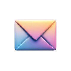 Fototapete - Rainbow Email Message Icon Holographic Neon Letter Illustration for Web Communication Online on transparent background