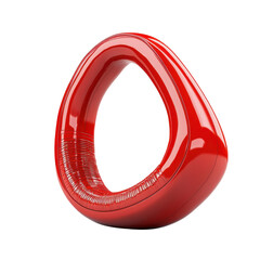 Poster - Modern Abstract Red Ring Sculpture Torus Shape 3D Render Geometric Design Contemporary Art on transparent background