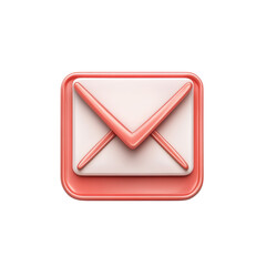 Fototapete - Glossy Pink Envelope Icon 3D Rendered Email Symbol Communication Graphic Notification Design on transparent background