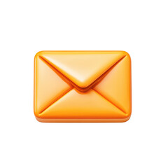 Fototapete - Glossy Orange Envelope Icon Isolated Email Letter Contact Message Communication Notification on transparent background