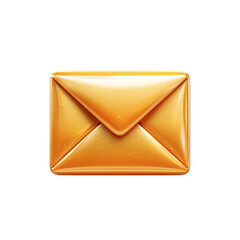 Fototapete - Golden Envelope Icon Digital Communication Email Letter Notification Symbol Glossy Design on transparent background