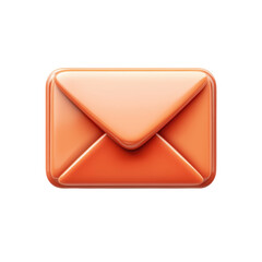 Fototapete - Orange Email Icon Communication Message Mail Notification Digital Design Newsletter Social on transparent background