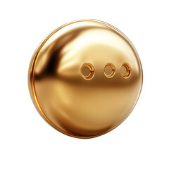 Poster - Golden Ellipsis Icon Shining Details Symbolizing More Menu Options Social Media Navigation UI on transparent background