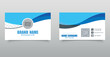 © Anton - Business card with waves. With contact information. Ideal for corporate, digital, and startup use