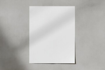 Aufkleber - Blank White Poster on Concrete Wall With Shadow Overlay, Ideal for Mockups and Creative Advertising Campaigns : Generative AI