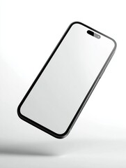 Aufkleber - Floating Black Smartphone Mockup With Blank Screen, Ideal for Mobile App Promotion and Digital Marketing Campaigns : Generative AI