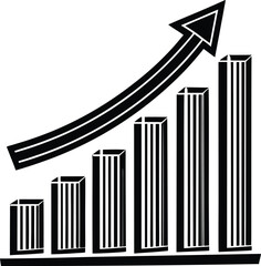 Poster - Abstract black and white graphic depicting exponential growth and upward trend
