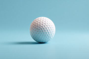 Fototapete - A dimpled white sphere sits against a solid light blue background, creating a minimalist and serene composition, highlighting texture & form.