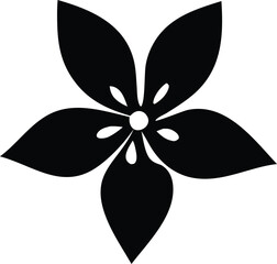 Poster - Black and white stylized flower illustration simple floral design element