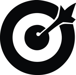 Poster - Bullseye target with dart achieving perfect accuracy and precision