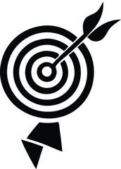 Poster - Abstract black and white target graphic with arrow centered bullseye