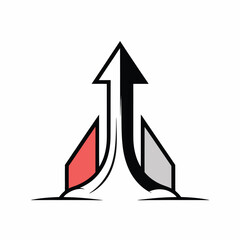 Poster - Abstract arrow design rising upward representing growth progress success and development against a clean white background a modern vector illustration