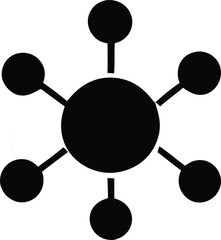 Aufkleber - Abstract network diagram showing central hub and six connected nodes