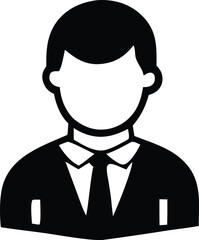 Poster - Simple black and white icon of a man in a suit and tie