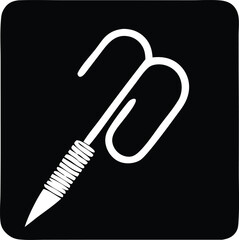 Poster - Stylized illustration of a unique tool with a spiral handle and a hooked top