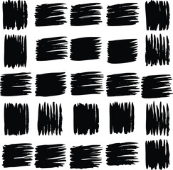 Poster - Abstract black and white rectangular brush stroke pattern design