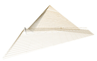 Poster - A pyramid is shown in a blurry, grainy image. The pyramid is brown and he is a part of a larger structure. The image has a vintage feel to it