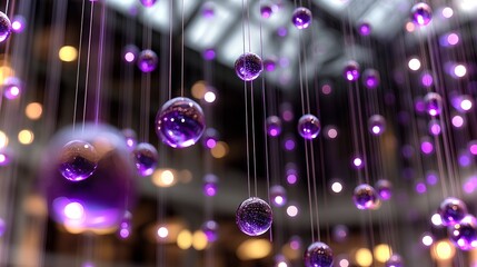 Poster - Colorful glass solar bead curtain enhances ambiance in indoor space during daylight hours