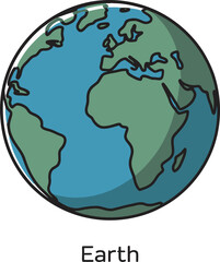 Leinwandbilder - Simple cartoon earth illustration depicting continents and oceans in a round shape