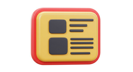 Aufkleber - A stylized rendered icon of a yellow and red app with two dark gray boxes and lines on a white background