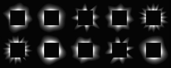 Poster - Set of square illuminate light frames