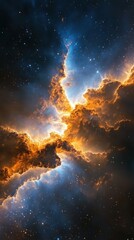 Poster - Celestial explosion of nebulae outer space digital art cosmic environment cosmic viewpoint stellar concept