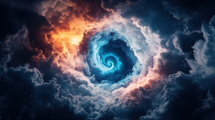 Poster - Cosmic swirl of colors in a celestial phenomenon space digital art universe abstract scene