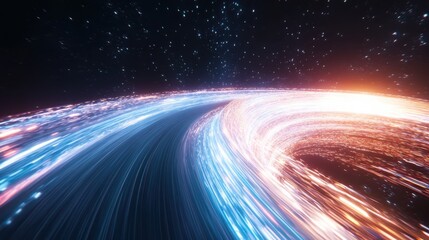 Poster - Dynamic space phenomenon cosmic landscape digital art sci-fi environment 3d viewpoint interstellar motion