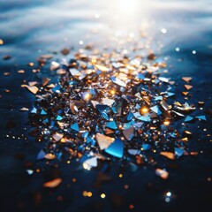 Poster - Sparkling shards of crystal reflections underwater scene high-resolution image abstract environment close-up view visual art