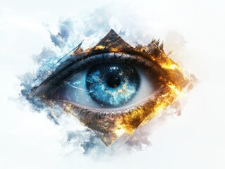 Poster - Exploring the art of vision dreamlike eye design digital realm visual art surreal environment close-up view