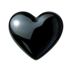 Poster - Shiny Black Heart Icon Symbolizing Love and Emotion on a Transparent Background for Elegant Designs transparent background, png
