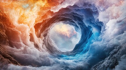 Poster - Celestial phenomenon illuminates the cosmic vortex digital art surreal environment abstract viewpoint