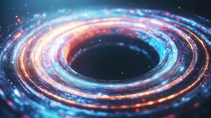 Fototapete - Cosmic event black hole formation outer space digital art sci-fi environment abstract viewpoint theoretical concepts