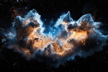 Poster - Stunning cosmic nebula formation outer space digital art dark universe wide-angle view astronomy concept