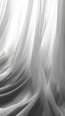 Poster - Soft white fabric drapes billow in sunlight