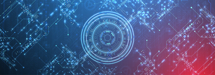 Aufkleber - Abstract background. Scientific and technological concept with the use of technical elements formed in the shape of a circle. Vector