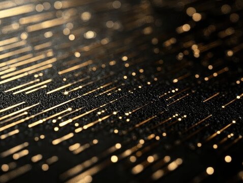 Abstract golden lines on dark background