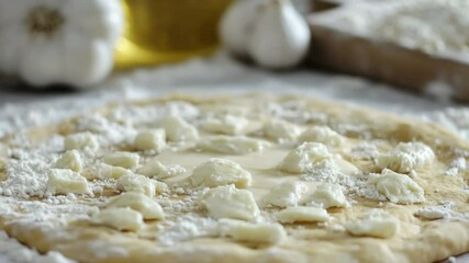 Poster - A close-up view of a delicious-looking pizza on a table, perfect for promoting food or culinary content