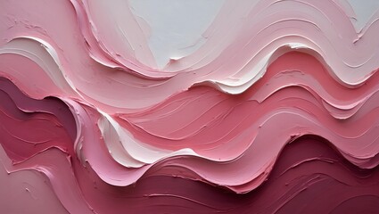 Poster - Artistic abstract texture of pink and white paint strokes