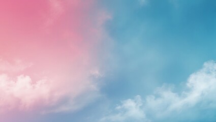 Poster - gradient sky with soft clouds and beautiful shades of pink and blue
