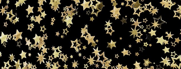 Poster - Sparkling gold stars on black. Perfect for holidays, celebrations, and more!