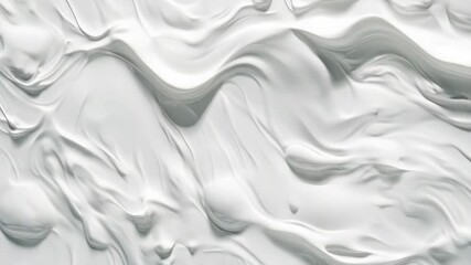 Poster - A close-up shot of a white liquid texture with small bubbles and ripples