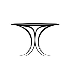 Poster - Icon set featuring minimalist design of a table with elegant curved legs for modern aesthetics