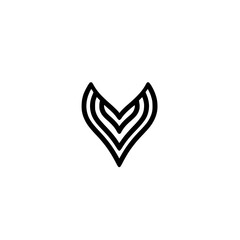 Poster - Icon set featuring a modern geometric design of a heart shape with layered lines for creative projects