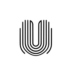 Poster - Unique icon set featuring a stylized hand design with curved lines representing connectivity and support