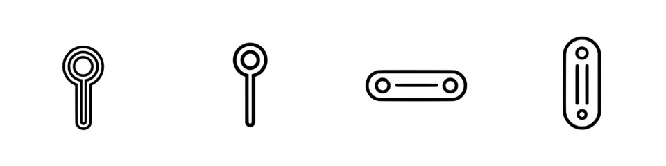 Poster - Detailed icon set featuring minimalist designs for various user interface elements and tools for digital applications in modern technology