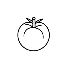 Poster - Simple black and white line art of a tomato illustrating food concepts and gardening elements